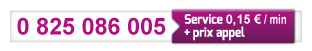 Appeler le 0825086005 Service à 20 centimes par minute + prix d'appel