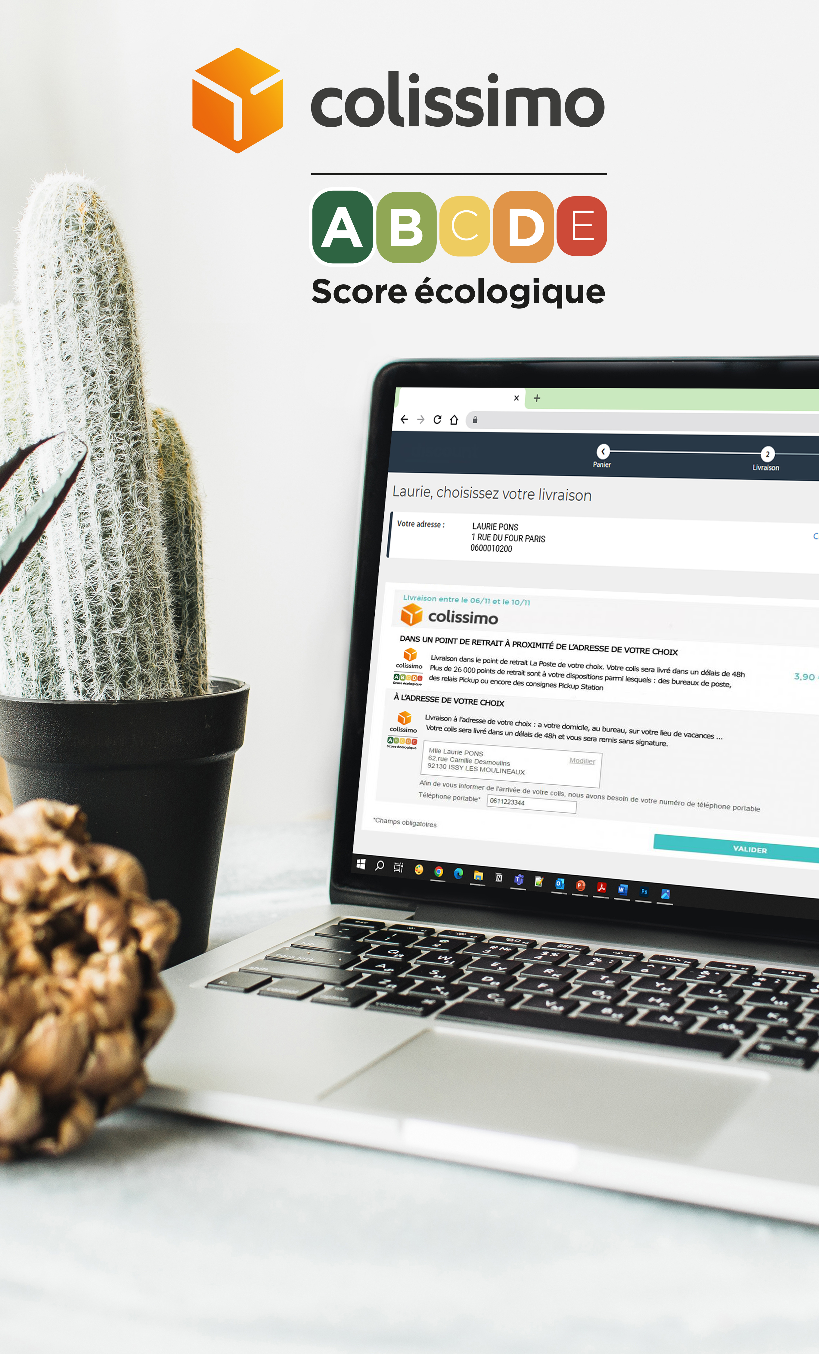 Visuel - Score Ecologique Colissimo dans tunnel de commande