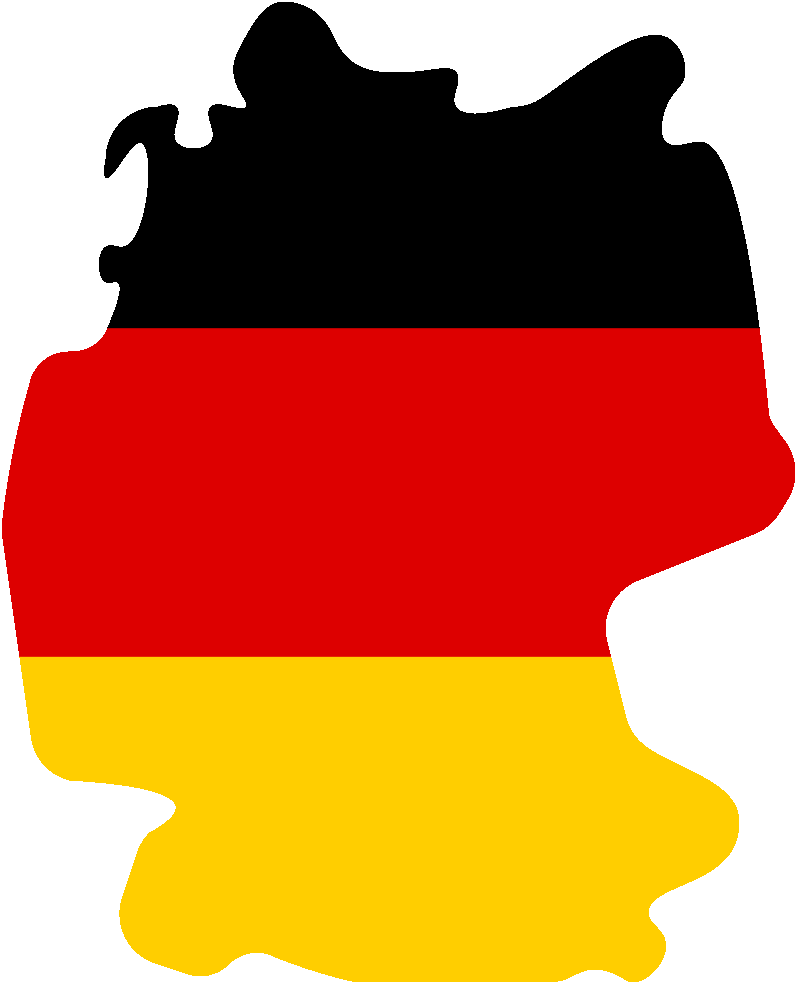 Forme pays Allemagne avec couleurs du drapeau