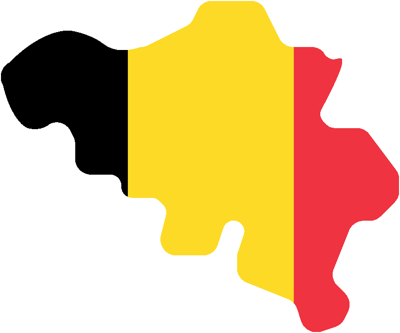 Forme pays Belgique avec couleurs du drapeau