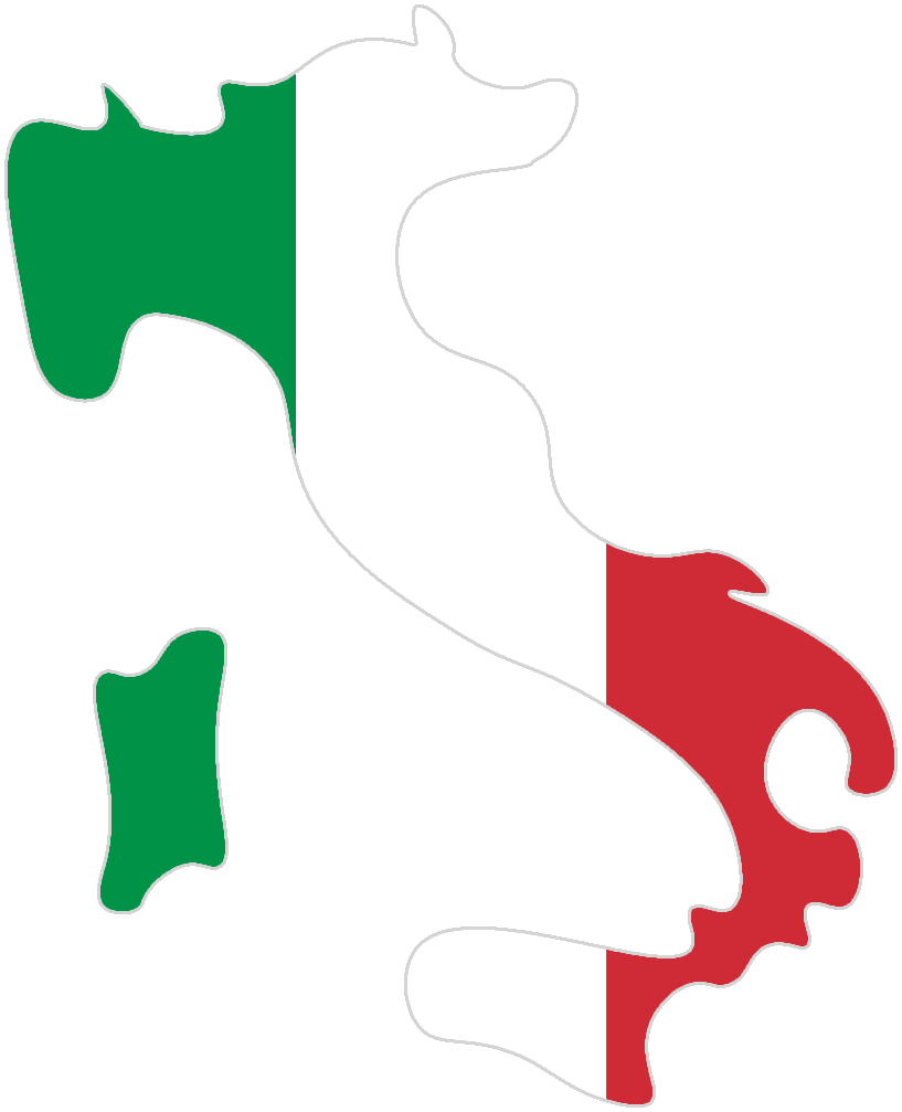 Forme pays Italie avec couleurs du drapeau