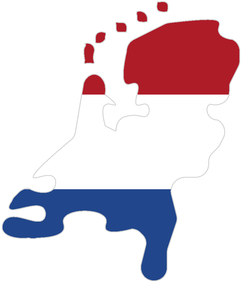Forme pays Pays-Bas avec couleurs du drapeau