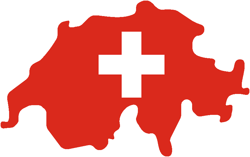 Forme pays Suisse avec couleurs du drapeau