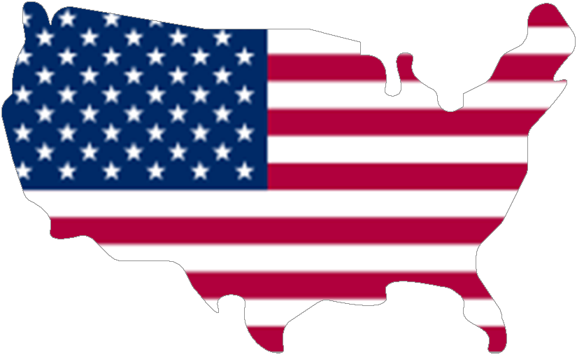 Forme pays USA avec couleurs du drapeau
