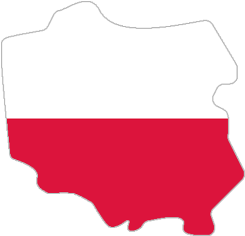 Forme pays Pologne avec couleurs du drapeau