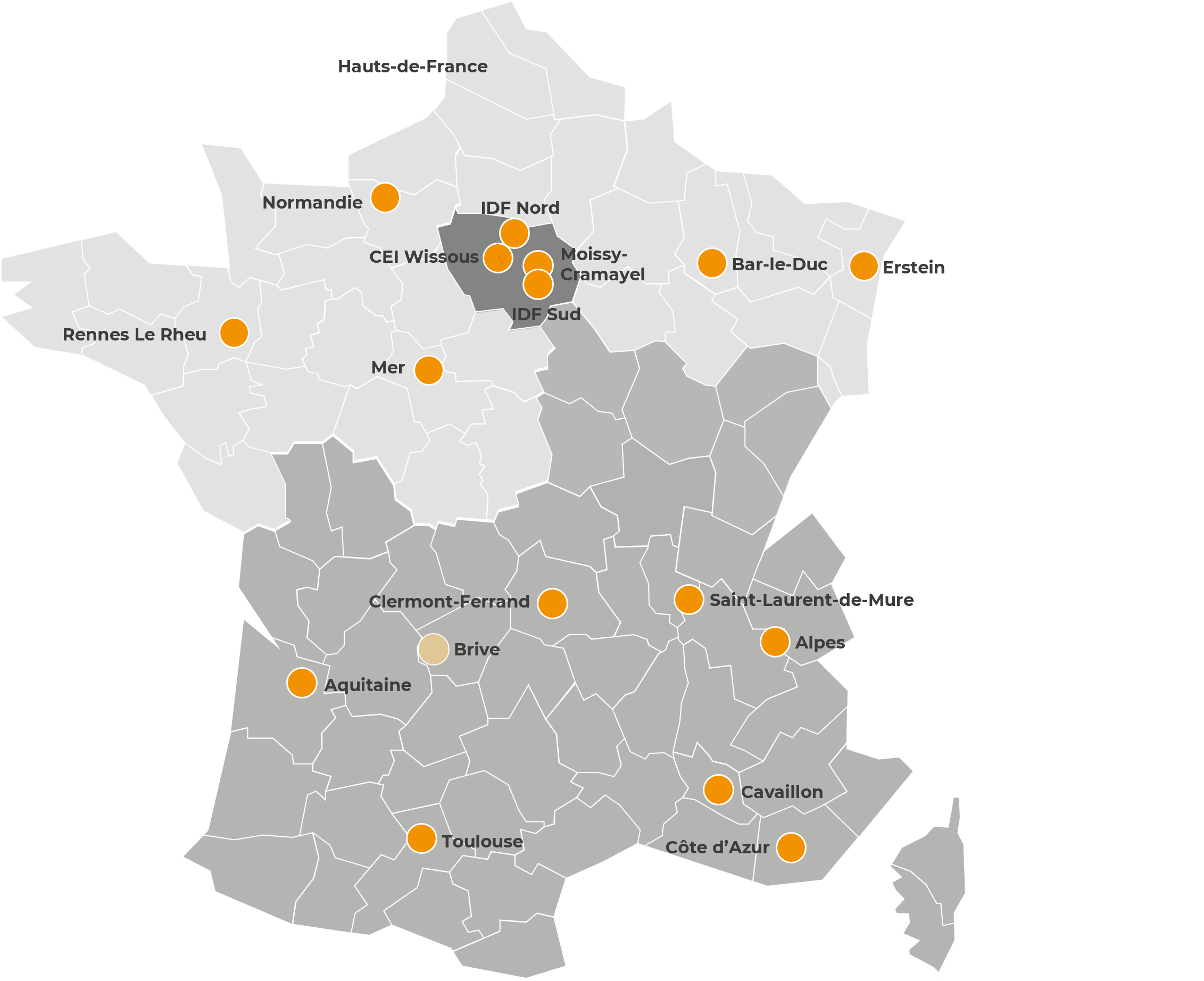 Carte du réseau industriel Colissimo en France