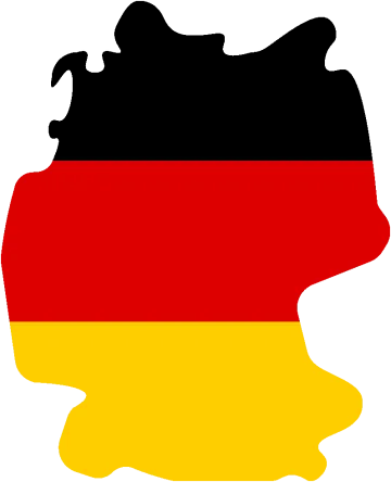 Forme pays Allemagne avec couleurs du drapeau