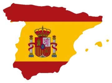Forme pays Espagne avec couleurs du drapeau