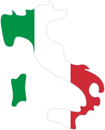 Forme pays Italie avec couleurs du drapeau