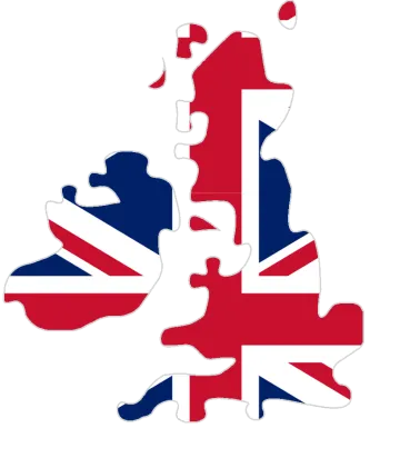 Forme pays UK avec couleurs du drapeau