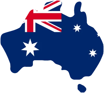 Forme pays Australie avec couleurs du drapeau