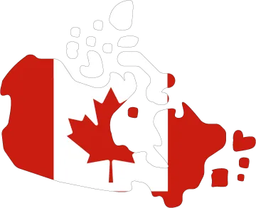 Forme pays Canada avec couleurs du drapeau