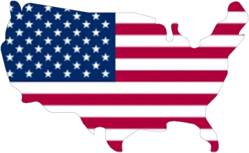 Forme pays USA avec couleurs du drapeau
