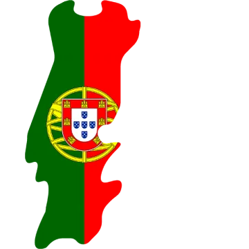 Forme pays Portugal avec couleurs du drapeau